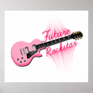 Póster Poster rosado futuro de la guitarra de Rockstar