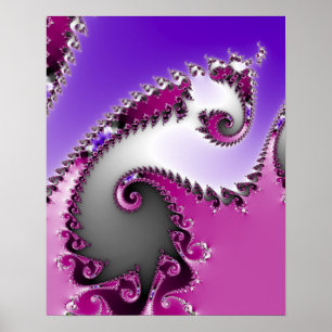 Póster Poster rosado y púrpura del fractal