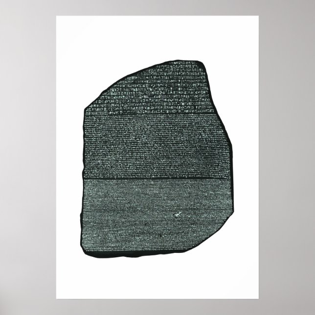 Póster Poster Rosetta Stone antiguos jeroglíficos egipcio (Frente)