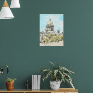 Póster Poster ruso de San Petersburgo - Elegante paisaje 
