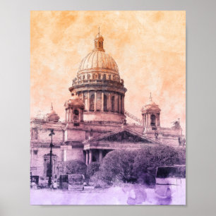 Póster Poster ruso de San Petersburgo - Isaac
