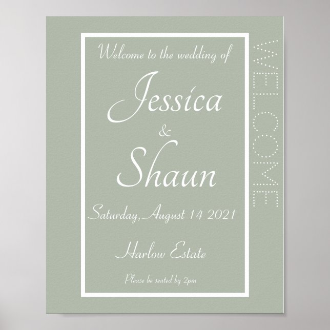 Póster Poster Sage de invitación simple y moderno (Frente)