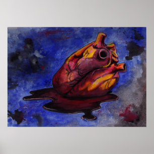 Póster Poster sangriento del corazón