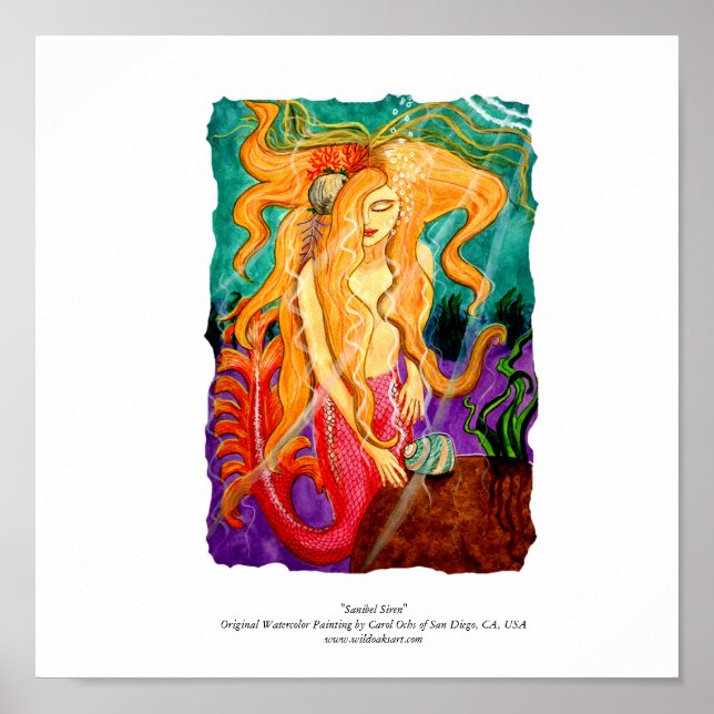 Póster poster "Sanibel Siren" - 15" x 15" (Frente)