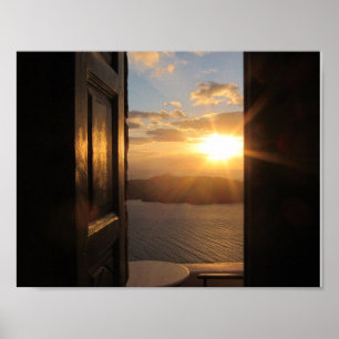 Póster Poster Santorini Sunset