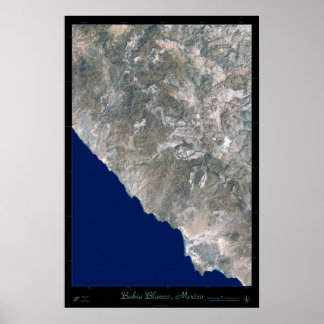 Póster Poster satelital Bahia Blanco, Baja California