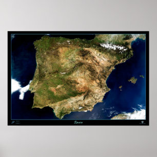 Póster Poster satelital de España