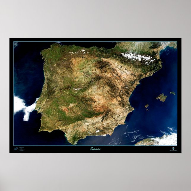 Póster Poster satelital de España (Frente)