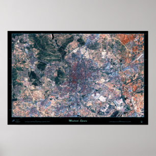 Póster Poster satelital de Madrid (España)
