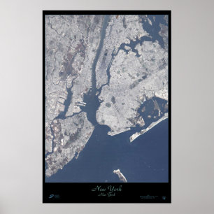 Póster Poster satelital de Nueva York