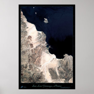 Póster Poster satelital de San Luis Gonzaga, Baja Califor