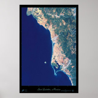 Póster Poster satelital de San Quintín, Baja California