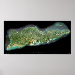 Póster Poster satelital de Santa Cruz de las Islas Vírgen
