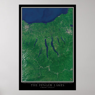 Póster Poster Satélite de la Región de los Lagos de Finge