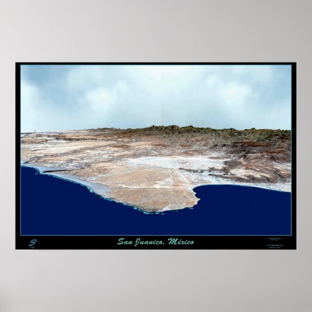 Póster Poster satélite de San Juanico, Baja California (Frente)