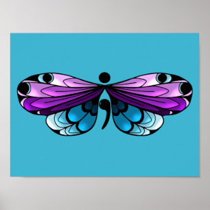 Póster Poster Semicolon de mariposa de conciencia suicida