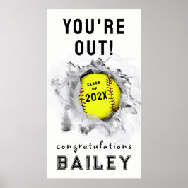 Póster Poster senior de graduación nocturna de Softball