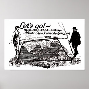 Póster Poster Shore Fast Line Trolleys 1910