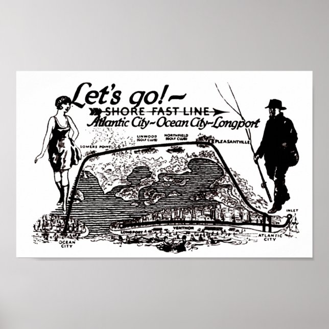 Póster Poster Shore Fast Line Trolleys 1910 (Frente)