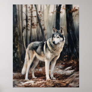 Póster Poster Siberian Husky Dog Art Print