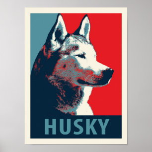 Póster Poster siberiano Husky de parodia política