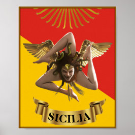 Póster Poster Sicilia/Medusa Trinacria