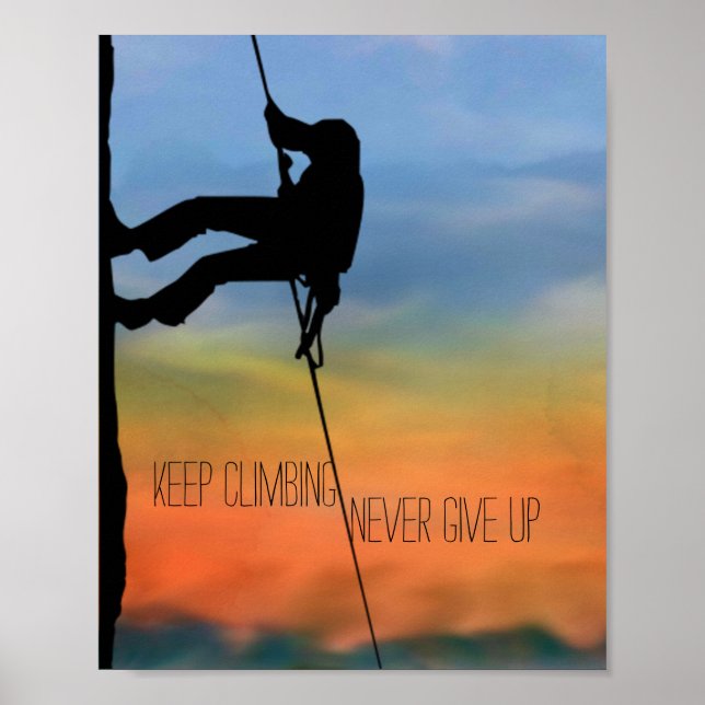 Póster poster "Sigue escalando" y "Nunca te rindas" (Frente)