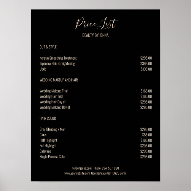 Póster Poster simple de Preishear Beige Blanco (Frente)