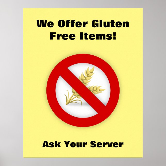 Póster Poster sin gluten de los suministros del restauran (Frente)