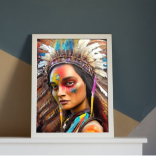 Póster Poster Sioux nativo americano