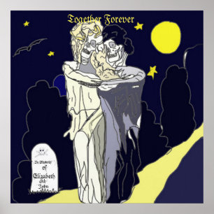 Póster Poster Skeleton Bride y Groom