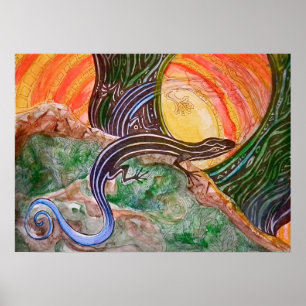 Póster Poster Skink de lino azul