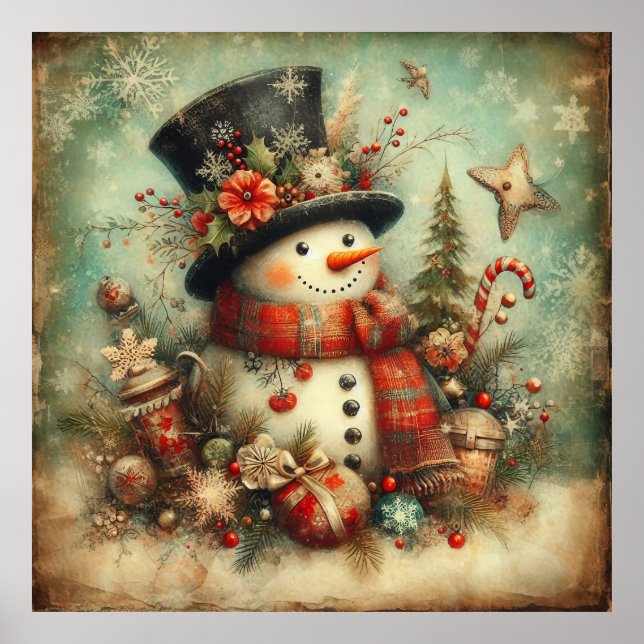 Póster Poster Snowman de los Navidades clásicos (Frente)