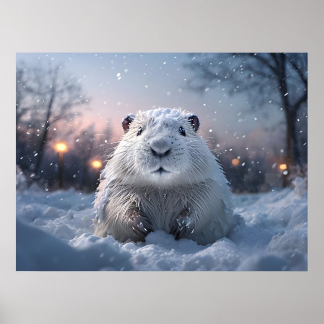 Póster Poster Snowy Beaver (Frente)