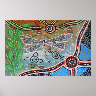 Póster Poster soñador de la libélula