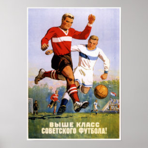 Póster Poster soviético 1954 de la propaganda del fútbol
