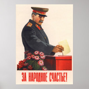 Póster Poster soviético de la propaganda de Joseph Stalin