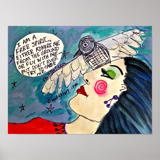 PÓSTER POSTER, SOY UN ESPÍRITU LIBRE. (Frente)