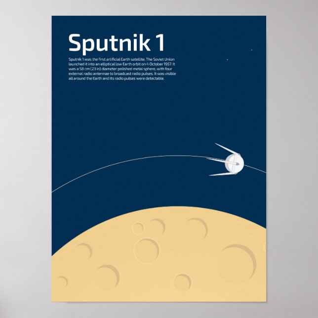 Póster Poster Sputnik 1 para niños (Frente)