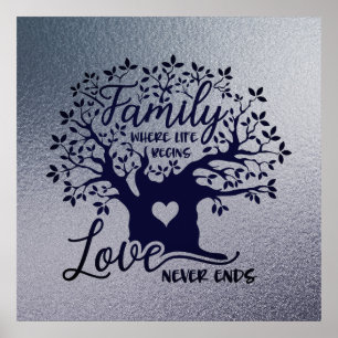 Póster Poster Square 12x12 Family & Love