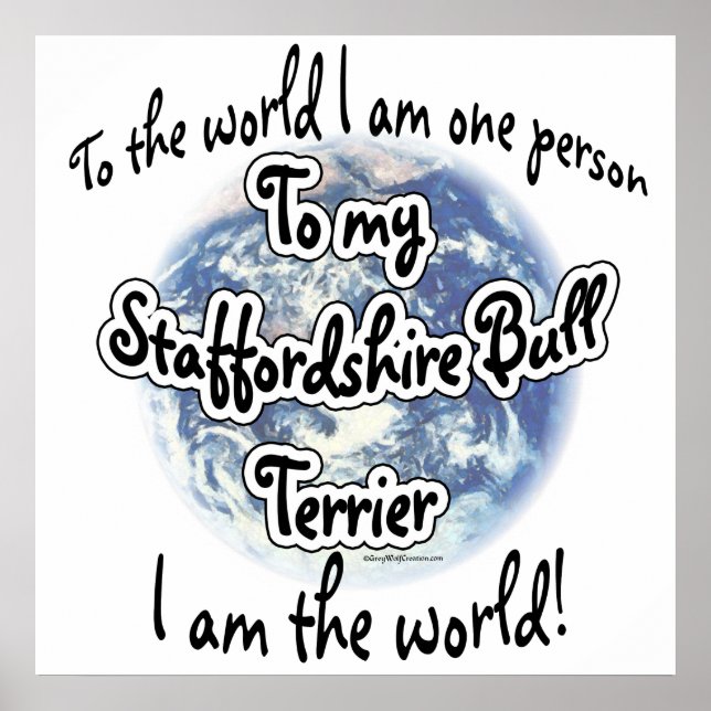 Póster Poster Staffordshire Bull Terrier World 2 (Frente)