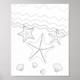 Póster Poster Starfish Adulto Coloring