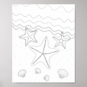 Póster Poster Starfish Adulto Coloring