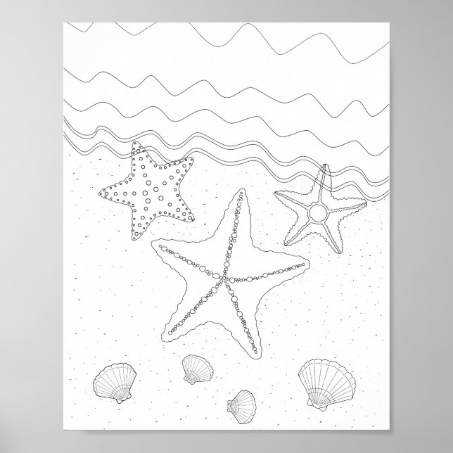 Póster Poster Starfish Adulto Coloring (Frente)