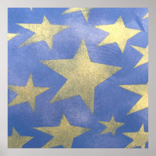 Póster Poster Starry Blue y Gold
