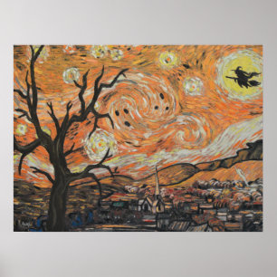 Póster Poster Starry Night Halloween