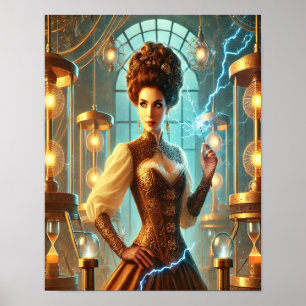 Póster Poster Steampunk 25, la amante de la bobina de Tes