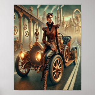 Póster Poster Steampunk 40, chaflán automático entre país