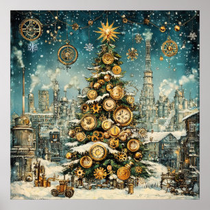 Póster Poster Steampunk Christmas Tree