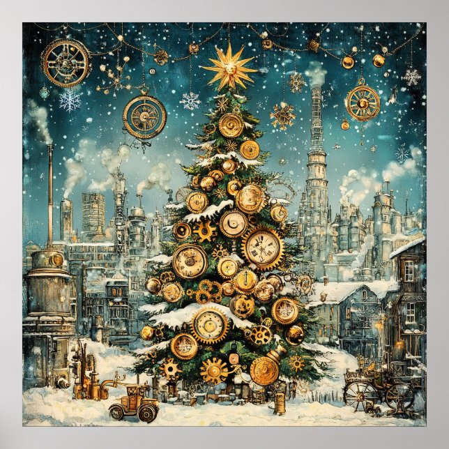 Póster Poster Steampunk Christmas Tree (Frente)